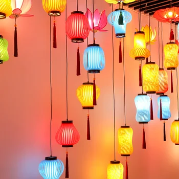 Novo leto je luč, ki visi dekoracijo notranjih rdeča luč, scena postavitev nakupovalno središče Kitajske starinski lestenec, palača lučka dekor