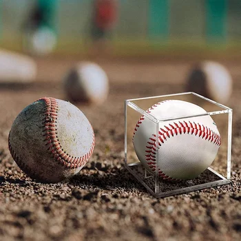 6Pcs Baseball Zaslon Primeru,UV Zaščitena Akril Prikaz Polja,Počistite Zaslon Primeru Spominkov Avtogram Žogo Predstavitev