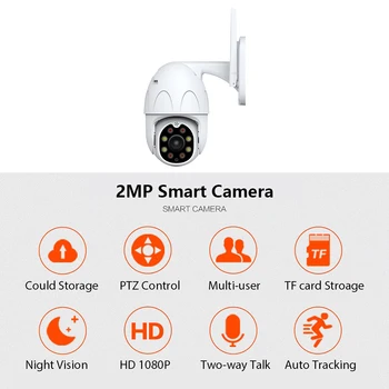 1080P 2MP IP Kamero Tuya Smart Prostem Home Security Samodejno Sledenje AI Človeško Zaznavanje Kamera, WIFI CCTV nadzorna Kamera