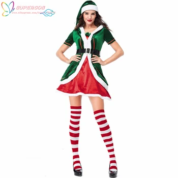 Božič, novo zeleno elf obleko obleko stranka vlogo igrajo cosplay uspešnosti kostum,kot Nalašč po Meri Za vas!