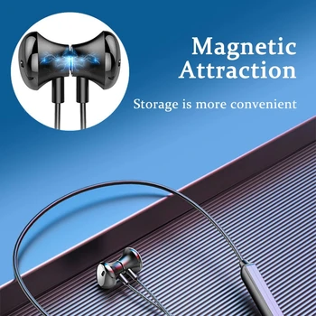 Magnetni Brezžična Tehnologija Bluetooth 5.0 Slušalke Neckband Stereo Športne Slušalke Za Prostoročno Čepkov Slušalke Z Mikrofonom Za Vse Telefone