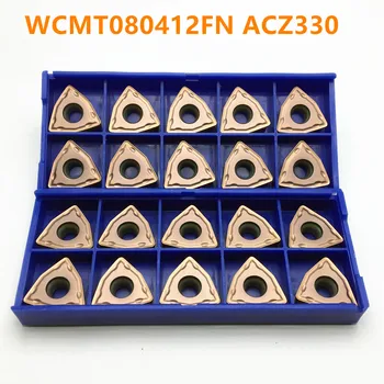 20PCS rezkanje orodje WCMT080412FN ACZ330 visoke kakovosti karbida orodje za struženje kovinskih orodje WCMT080412 CNC deli rezkanje rezila
