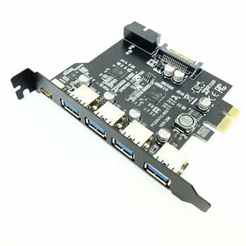PCI Express, USB 3.0 Širitev Sim Adapter PCI-E USB 3.0 HUB Krmilnik z 15Pin Napajanje USB3.1 Tip-C PCIE Extender Kartico