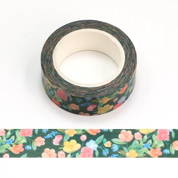 Novo 10PC/komplet 15 mm*10m Barvne rože, Dekorativne Washi Tape Scrapbooking Maskirni Trak Urad oblikovalec maske washi tape