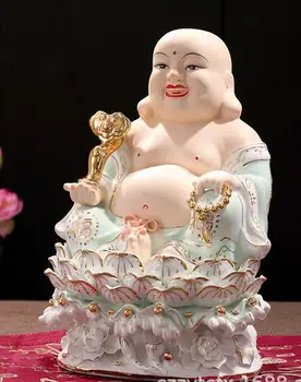 Srečen Maitreja Buda, Buda ornament, Kitajski Dom dekor, keramične obrti, dnevna soba dekoracijo, Skulpturo, kip~