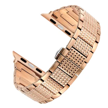 Bling Nosorogovo Zapestnica za Apple Watch Series 3 Band Diamant iz Nerjavečega Jekla, Trak za iWatch Serije 1/2 Watchbands 38 mm 42mm