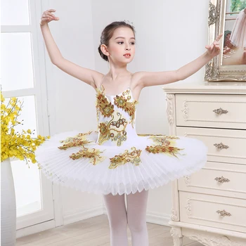 Profesionalna bela Tutu Swan Lake Palačinka Tutu Dekleta Otrok Kostum Balerina Stopnji Uspešnosti Balet Oblačila Za Otroke