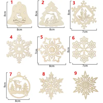 10pcs/paket Naravni Leseni Obeski Božično Drevo, Hiša, Scrapbooking Božič Visi Božič Božič Ornament Dekoracijo