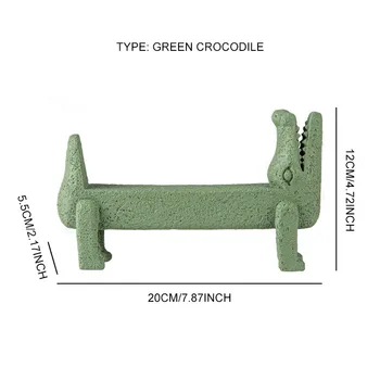 TingKe ustvarjalne risanka zelena srčkan krokodil okraski sodobno minimalistično dom otroška soba dekoracijo smolo živali okraski