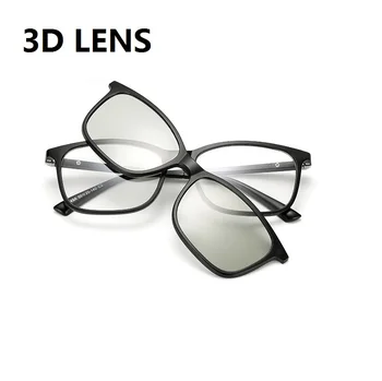 Širina-137 Spomladanski tečaj 3D leče za očala magnetni posnetek TR kratkovidnost očal okvir s sponko na tri Polarizirana Sončna Očala
