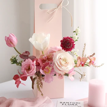 10pcs Strani Cvetna Košarica Votlih Iz Hiše Šopek Ovojni Papir Polje Poroko Rose Cvetlični Aranžma Stranka Darilni Paket Škatle