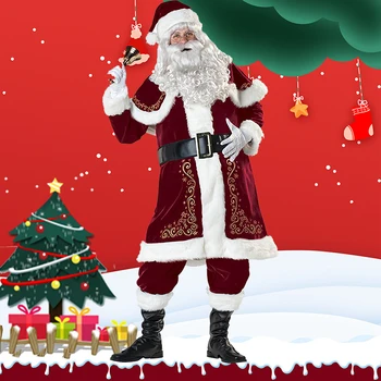 Božični Kostum Za Ženske In Moške Odrasle Santa Claus Kostume, Cosplay Nekaj Stranka Obleko Božič Praznik Obleke Plus Velikost 4XL