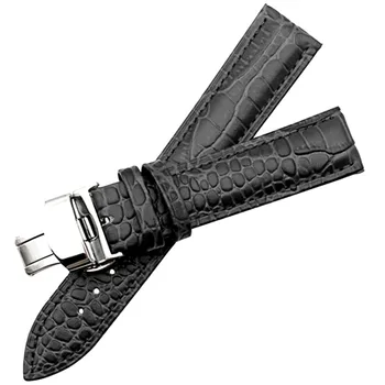 Krokodil vzorec Pravega usnja zapestnico watch trak Metulj Zaponko watchband velika v 14 16 18 20 mm watch band