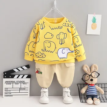 Korejski Moda Otroci Dekliška Oblačila, ki Jeseni Baby Dolgo SleeveTt-majica + Hlače Obleko Obleke Otroško Bebes Tekaške Trenirke
