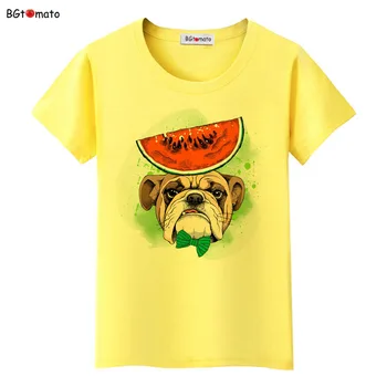 BGtomato Novo!! Smešno design pes ljubezen lubenica tiskanje majice womam je lep vrh tees Vroče prodajo čisto nov modni majice