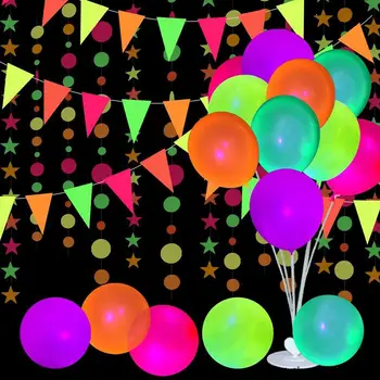 Fluorescentna Baloni 12inches Sijaj V temi Baloni Rojstni dan Dobave Obletnico Okraski Zrak, Helij Baloni