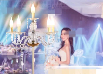Nov slog Kristalno candelabra svijećnjak poroko centerpieces 9 orožja kristalno svijećnjak za poroko tabela senyu130
