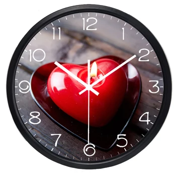 Rdeče Srce Sveča Stenske Ure Molite Ljubezen Realno Sliko Design Stenske Ure Izvirnost Tiho Ura