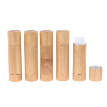 1PC 4ml Prenosni Mini Naravnega Bambusa DIY Šminka Prazno Cev Kozmetični Posodo Potovanja Steklenica Prazna Lip Gloss Cev