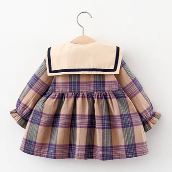 2022 Padec Newborn Baby Girl Oblačenja Oblačila Malčka Dekleta Princesa Kariran Rojstni dan Obleke Za Dojenčke Baby Oblačila 0-2y Vestidos