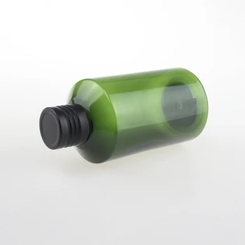 Visoko kakovostni 150 ml zelene PET tekoče in losjon, krema steklenico,kozmetični šampon plastično stekleničko z aluminijastim pokrovom