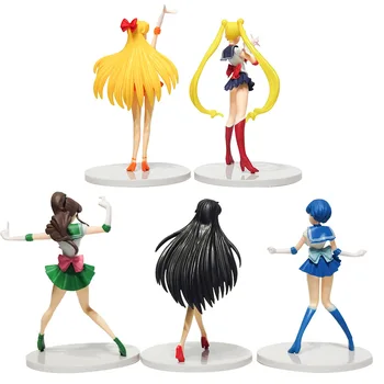17 CM Sailor Moon figuric Model Igrača Usagi Tsukino Jopičem Masko Venera Anime Zbirka Dekoracijo Dekor Risanka Lutka Darilo