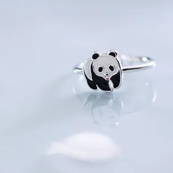 ROPUHOV 2022 Preprost Prstan Etnične Slog Želijo Panda Srčkan Obroč Strani Kaplja Lepilo Anillos Nov Trendovski Nakit Darilo Za Ženske