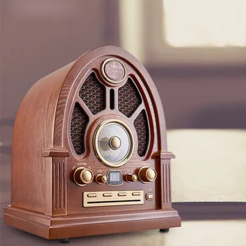 Nostalgičen retro lesa FM Analogni Iskanje Radio, CD Predvajalnik z USB predvajanje/Modra-zob Povezovanje Glasbe Combo zvočnik