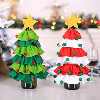 1pc Božič, Rdeče Vino, Steklenica Zajema Vrečko Počitnice Božič TreeBottle Kritje Božični Okraski Za Dom