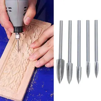 5Pcs/Set Graviranje Drill Bit Natančno Orodje za Rezanje Nož Karbida Carving Noži za Les, Dleto Lesnoobdelovalnih Vstavi Rezalno Orodje Root
