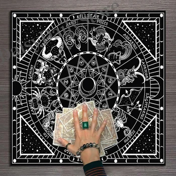 Tarot Prtom 12 Ozvezdij Oltar Krpo Mystic Sun Moon Tarots Krpo Vedeževanje Astrologija Board Game Pad Krovi Doma Dekor