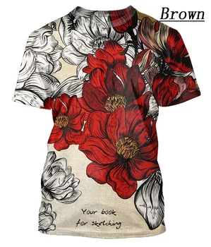 2022 Poletne Moške/ženske Hawaiian T Shirt Priložnostne 3d Tiskanih barvit Cvet Majica Kratek Rokav XXS-7XL grafični t srajce