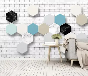 Po meri de papel parede 3d, preprost zid geometrijske zidana za dnevno sobo ozadju doma dekoracijo nepremočljiva ozadje