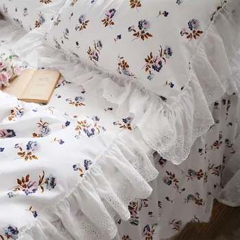 Romantični pastorala posteljni set,luštna trend cvet poln kraljica kralj bombaž dvojno domačega tekstilnega bedspread vzglavnik odeja pokrov