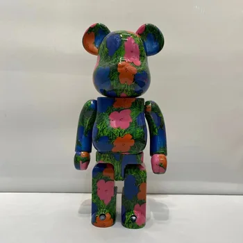 Visoko Različico Bearbricklys 400% 28 cm Cvetje Pvc figuric Blok Medved Lutka Dekoracijo Modeli Prijatelj Igrača Božično Darilo