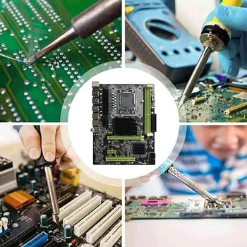 X58 Motherboard LGA1366 Matično ploščo Računalnika Podpira DDR3 ECC RAM-a za Podporo RX Grafično Kartico Z X5670 CPU+Switch Kabel