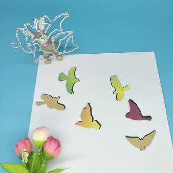 7 majhne ptice rezanje kovin matrice, album, foto okvir, foto album dekoracijo, DIY, ročno umetnost