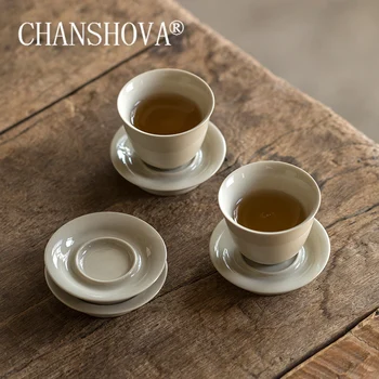 CHANSHOVA 30/40/50 ml Kitajski slog Glaze Keramični majhno skodelico kave krožnik nastavite teacup nastavite Pitne Kitajska Posoda iz Porcelana H413