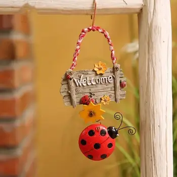 Ladybugs Visi Dobrodošli Znaki Zunanji Steni Dekor Dobrodošli Visi Prijavite Smolo Verandi Znaki Za Dom, Vrt, Kuhinjo, Bar Cafe