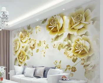 Beibehang de papel parede 3D Ozadje Domu Dekorativni Dnevna Soba Ozadje po Meri Ročno Luksuzni Rose 3D Fotografije za Ozadje