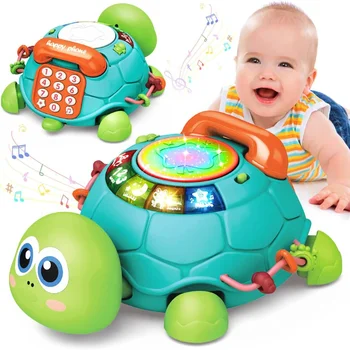Baby Glasbene Igrače, Električni Želva Plazil Igrača Telefon Svetlobe, Zvoka 6-18 Mesecev Malčka Zgodnjega Učenja Izobraževalne Igrače Darila