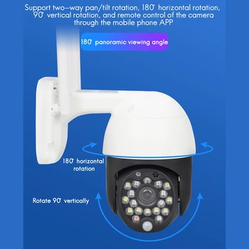 360-Stopinjski 1080P Wifi Dome Kamera 18 Luči Spremljanje Prostem High-Definition Nepremočljiva nadzorna Kamera EU Plug