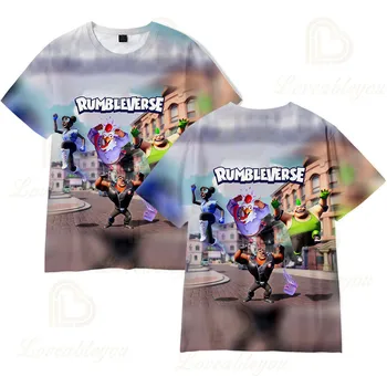 Rokoborba Bitki Royale Igro T-shirt Rumbleverse T Shirt Risanka Vrhovi Teen Oblačila Otroci Hero Igro 3D Fantje Dekleta Poletje Tshirt