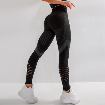 Joga hlače visoko pasu brezhibno ženske dokolenke votlih telovadnici dokolenke super stretch joga hlače za fitnes športne nogavice tekaške hlače