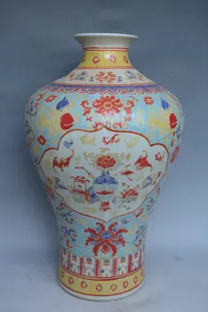 Starinsko Qing porcelanasta vaza,pastel,MEI PING,Žareče na noč,ročno obrt,najboljšo zbirko & okras, Brezplačna dostava