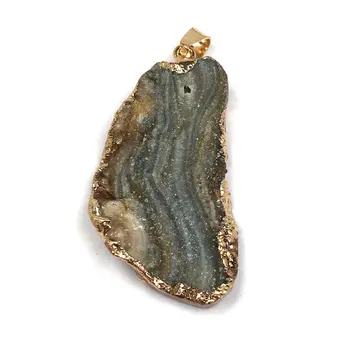 Naravni Kamen agates Obesek nepravilne oblike Lepe Obeski čarobne gumbe za Nakit, izdelava DIY Ogrlice Dodatki, velikost 25x45mm