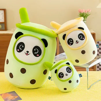 Bubble Tea Plišastih Igrač Anime Polnjene Panda Hrane Plišastih Kawaii Mleko Čaj Igrača za dekle, otroci Mehko Blazino 