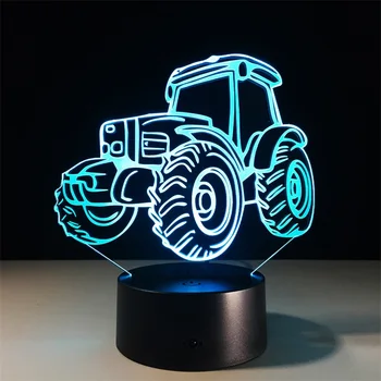 Brezplačna dostava za Traktor LED Noč Lahka 3D Lučka 7 Barv Spreminjanje Remote Touch Stikalo Dekorativni Avto namizne Svetilke v Dnevni Sobi Luči