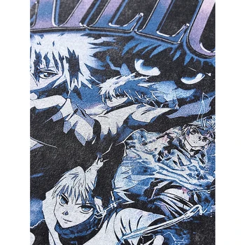 Anime Majica s kratkimi rokavi Moški Harajuku Letnik Vrh Tees Bombaž 2022 Jeseni Hip Hop Ulične Prevelik Dolg Rokav T Shirt za Moške