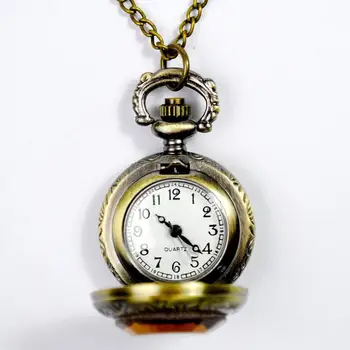 Vintage, ki je Vgravirana arabsko Številko Quartz žepna ura z Verigo Darilo za Rojstni dan
